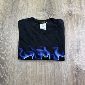 Warner Bros Mens Black Crew Neck Batman Blue Flame Graphic Preshrunk T-Shirt L